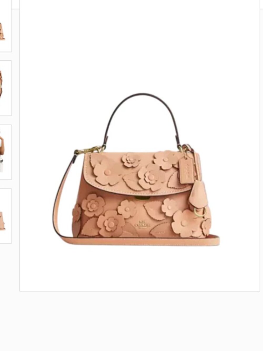 Emory top handle bag with floral applique light pink. Price is firm 😊